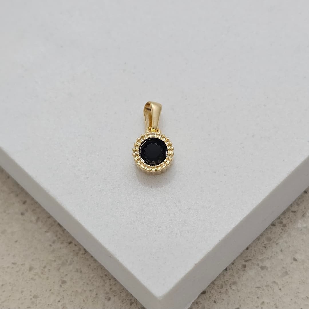 DIJE REDONDO CIRCON BISEL RAYAS 8X16MM