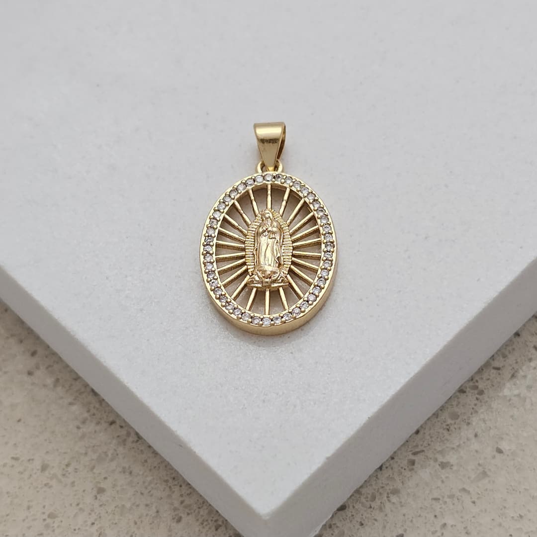 DIJE VIRGEN GUADALUPE LINEAS MARCO CIRCONES