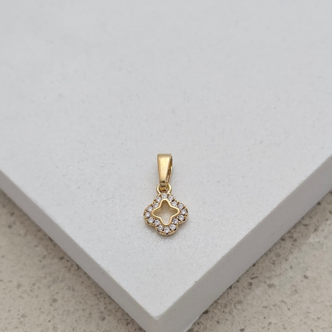 DIJE TREBOL MINI MICROCIRCON