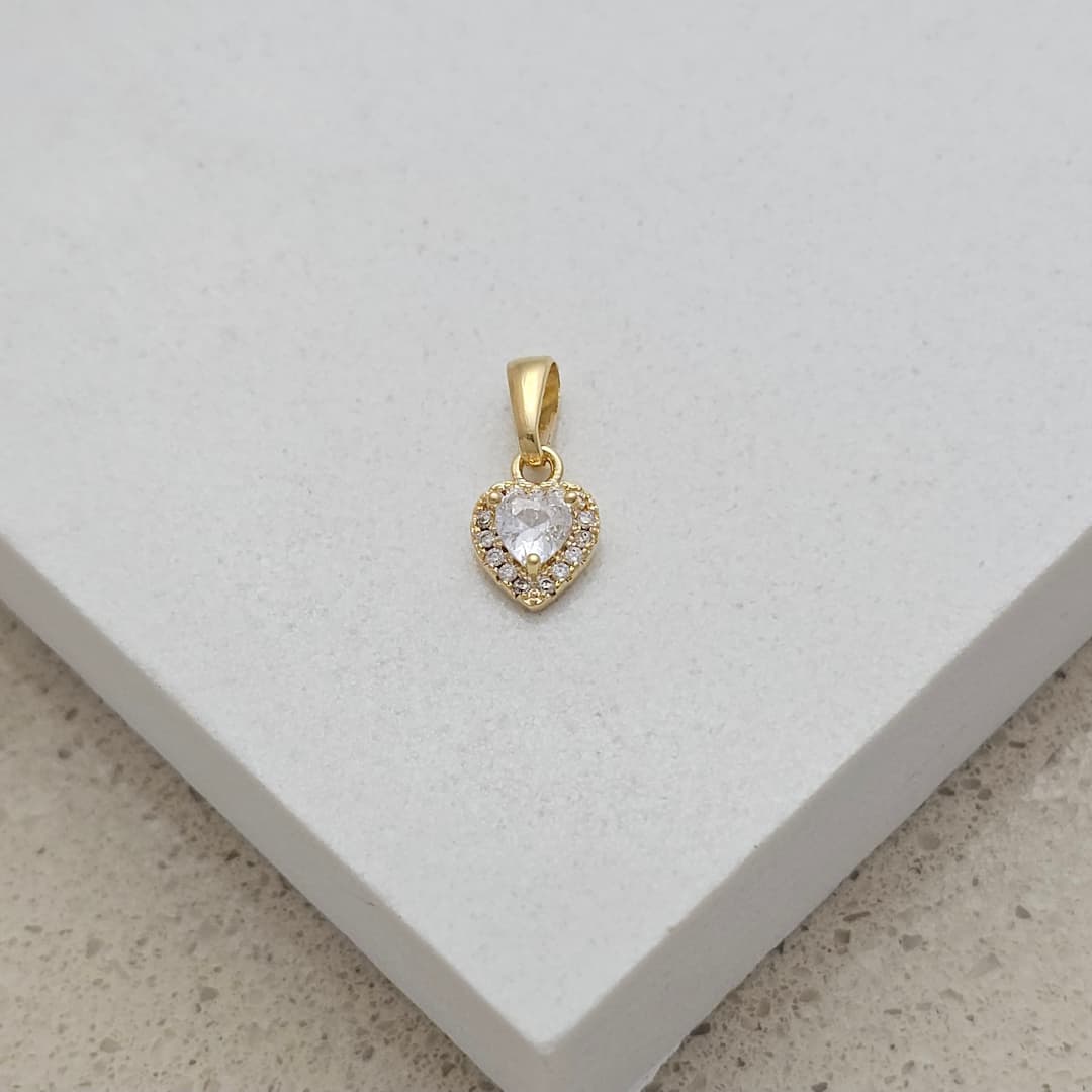 DIJE CORAZON BORDE CIRCON 7X15MM