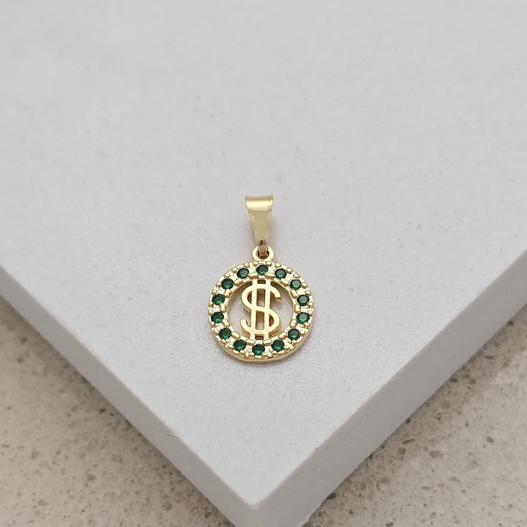 DIJE REDONDO CIRCON SIGNO $ 11X19MM