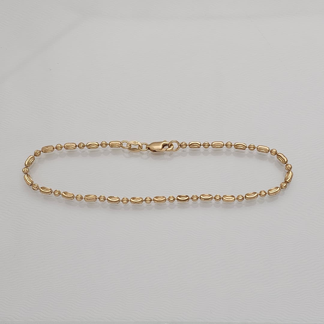 PULSERA BARRIL X BALIN DIAMANTADO 2.5MM 22.5CM