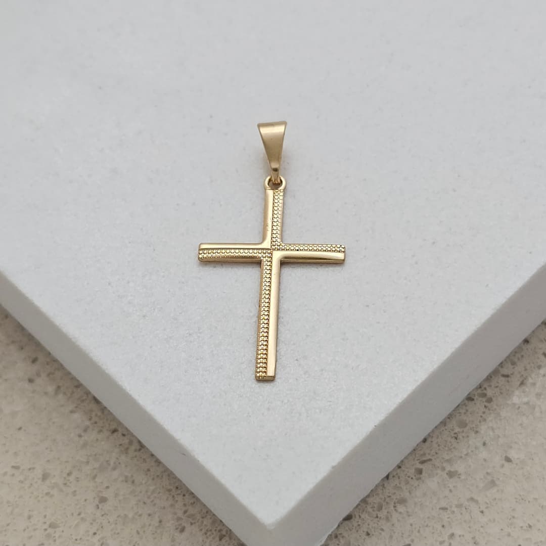 DIJE CRUZ MEDIANA TALLADA